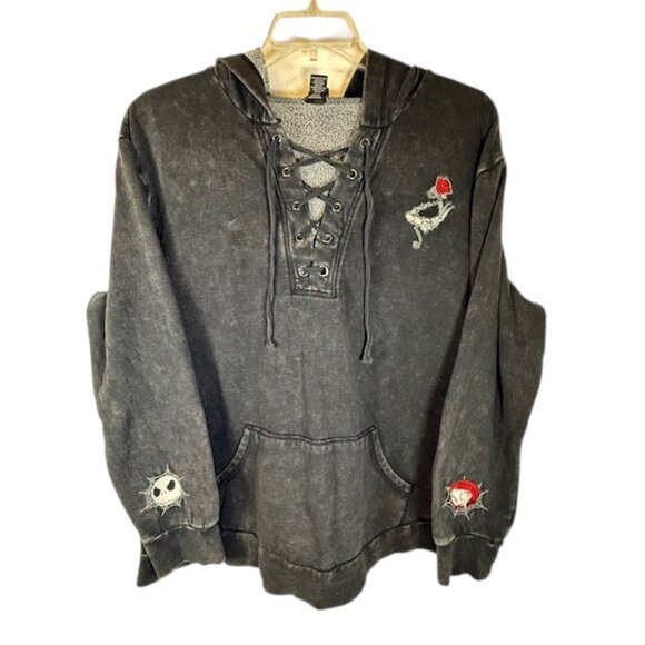 Torrid Disney The Nightmare Before Christmas Black Lace Up Hoodie Size 2X - Picture 1 of 11